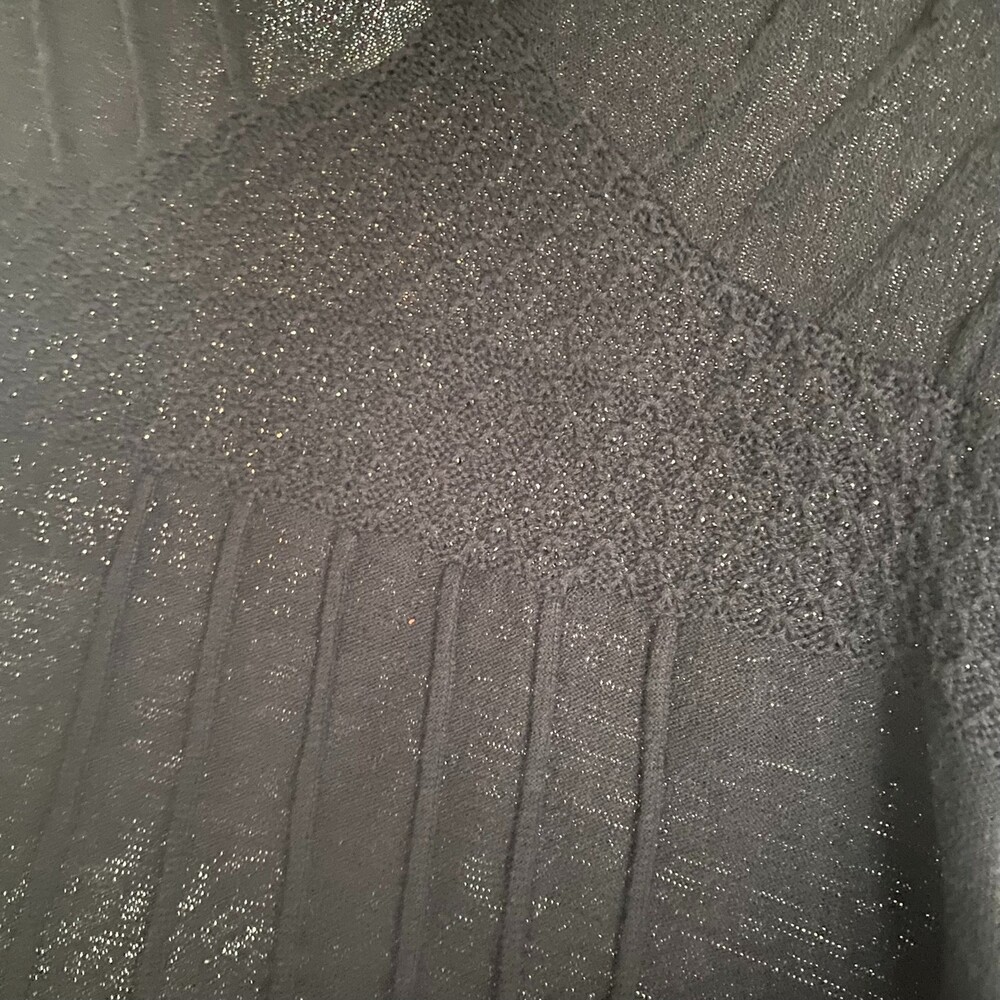 TULLE Knit Black Sweater Dress 100% Cotton SIze L - Picture 12 of 12